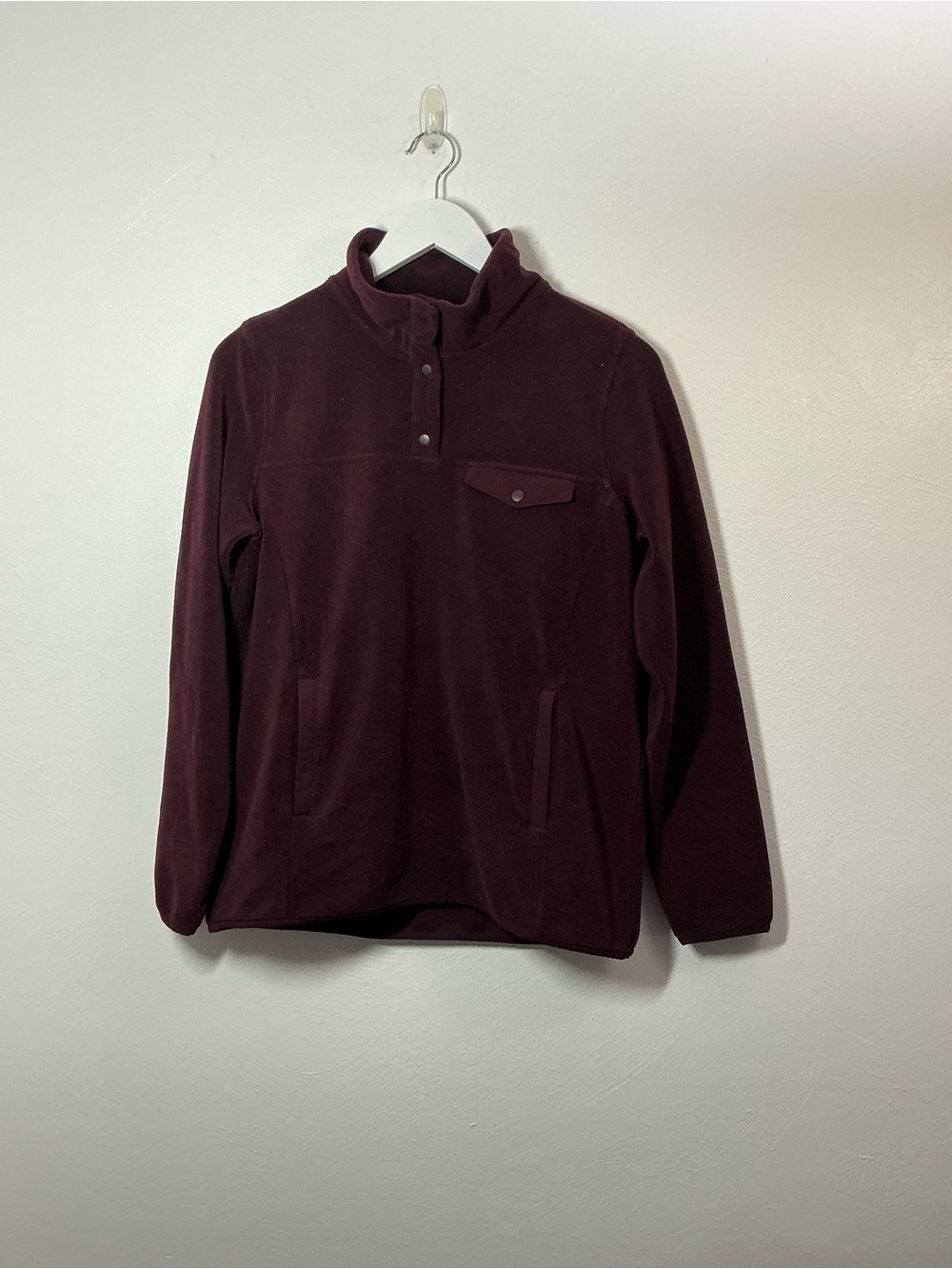 32 Degrees Women's Burgundy Snap-Front Fleece Pullover Size Small